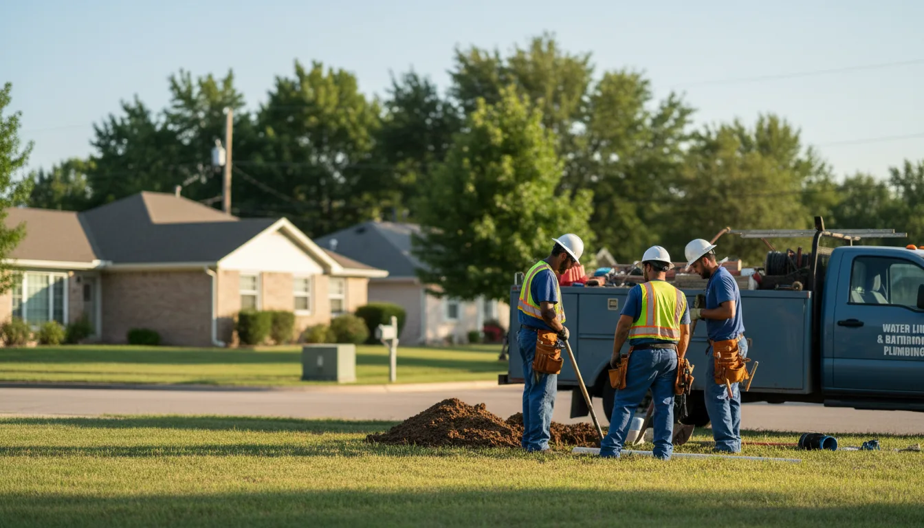 Residential water line and bathroom plumbing service in Westville, OK